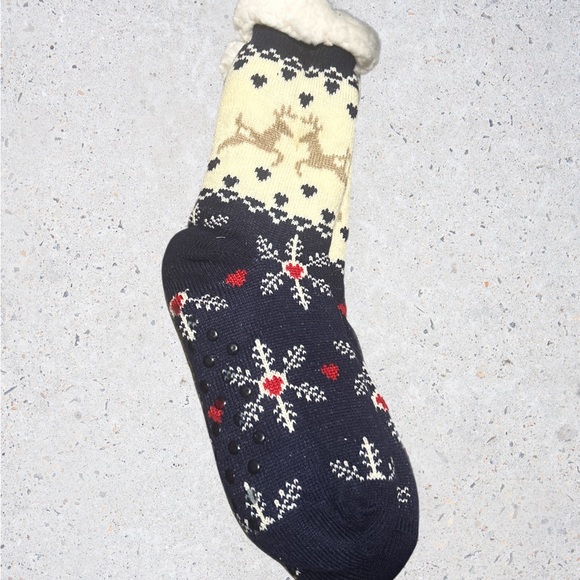 Snowflake Reindeer Socks, Holiday socks, Winter Accessory - Picture 1 of 1
